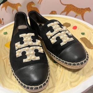 Tory Burch pearl logo espadrille